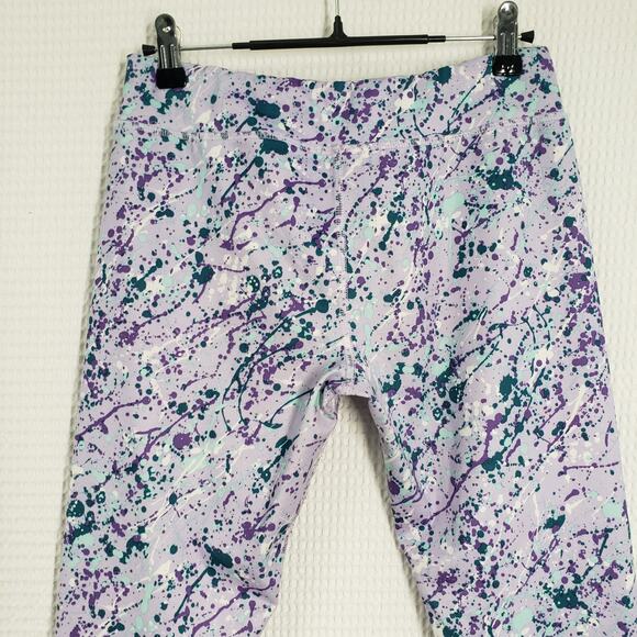 Athletic Works Leggings Girls XL 14-16 Purple Multicolor Paint Splatter Active - Picture 11 of 14